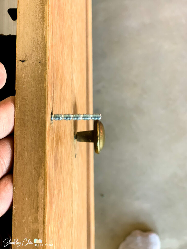 Cutting Cabinet Hardware Screws to size for installing cabinet hardware