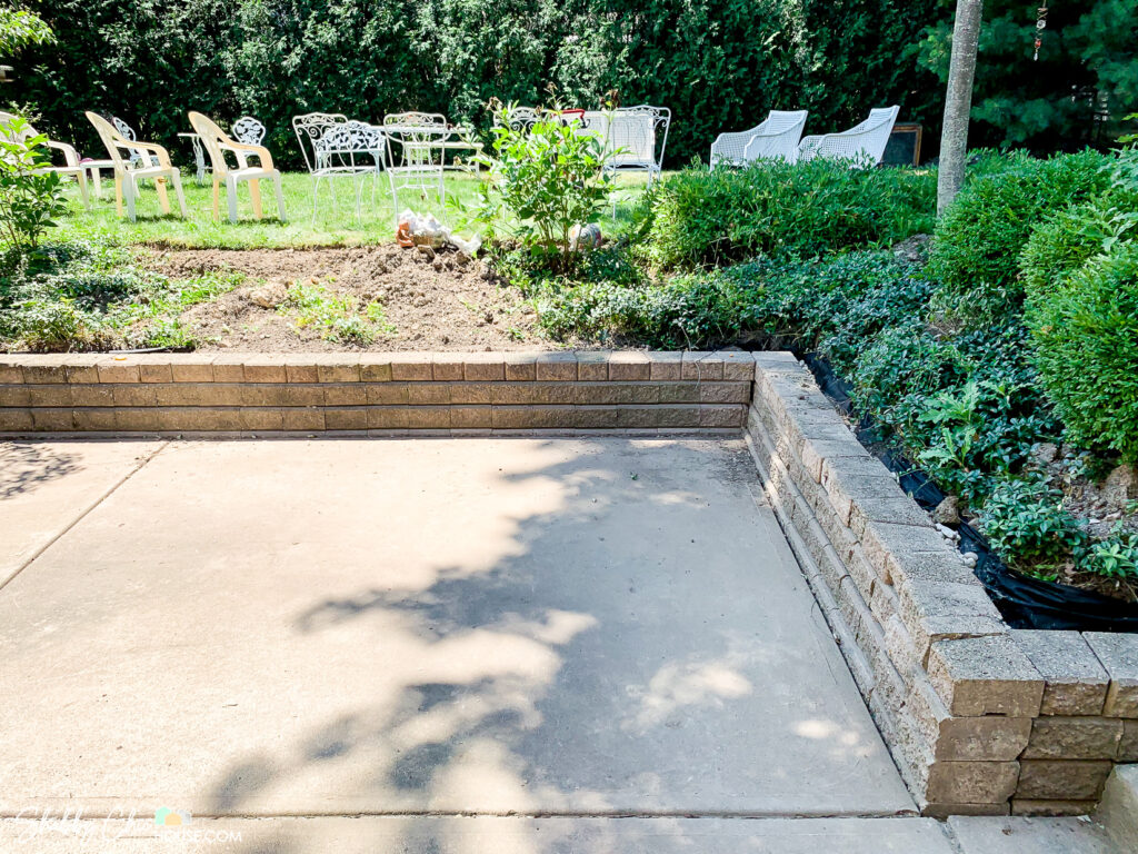 patio and retaining wall after being restored for a blog post on fixing up your outdoor living space to help sell your home quickly
