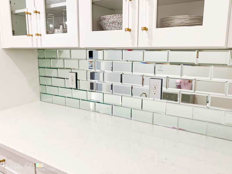 To Install A Mirrored Tile Backsplash, Mirrored Subway Tile Backsplash Kitchen