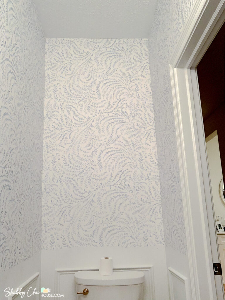 Hanging wallpaper prior to adding chair rail